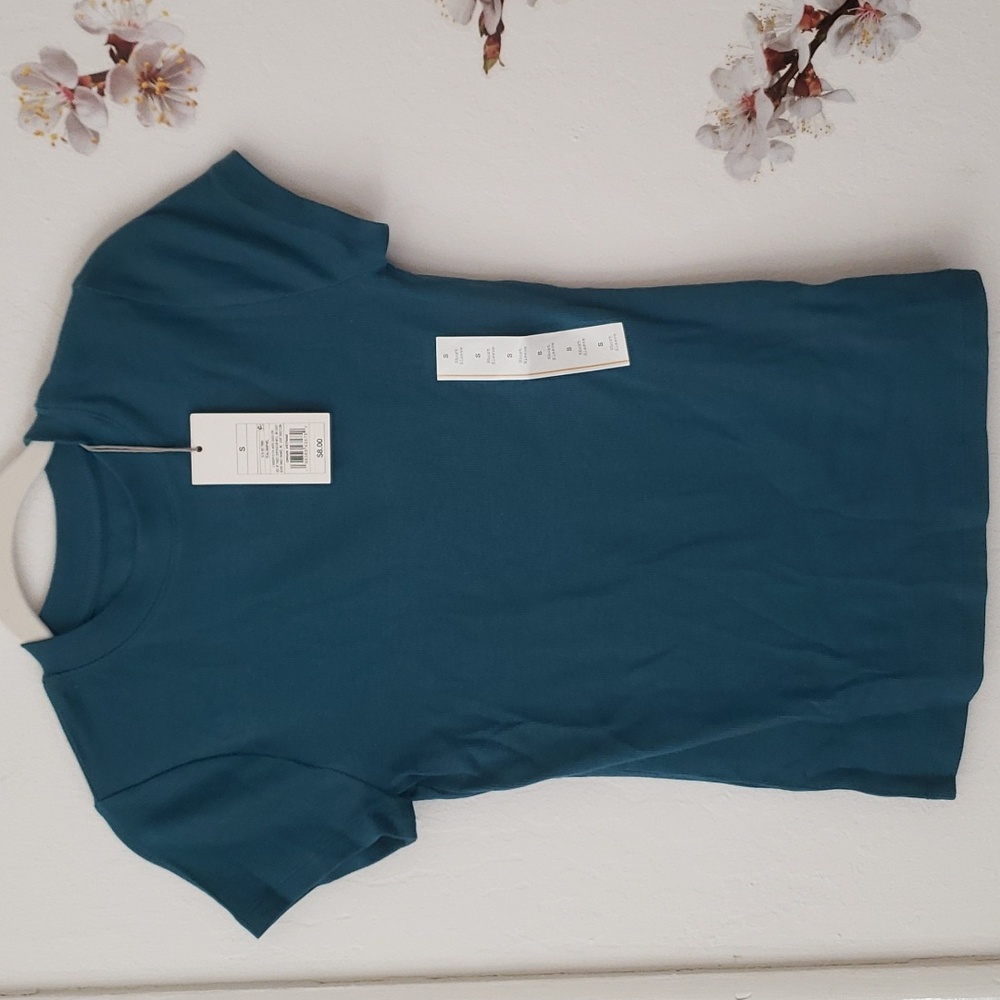 🔴Teal ribbed crew neck tee